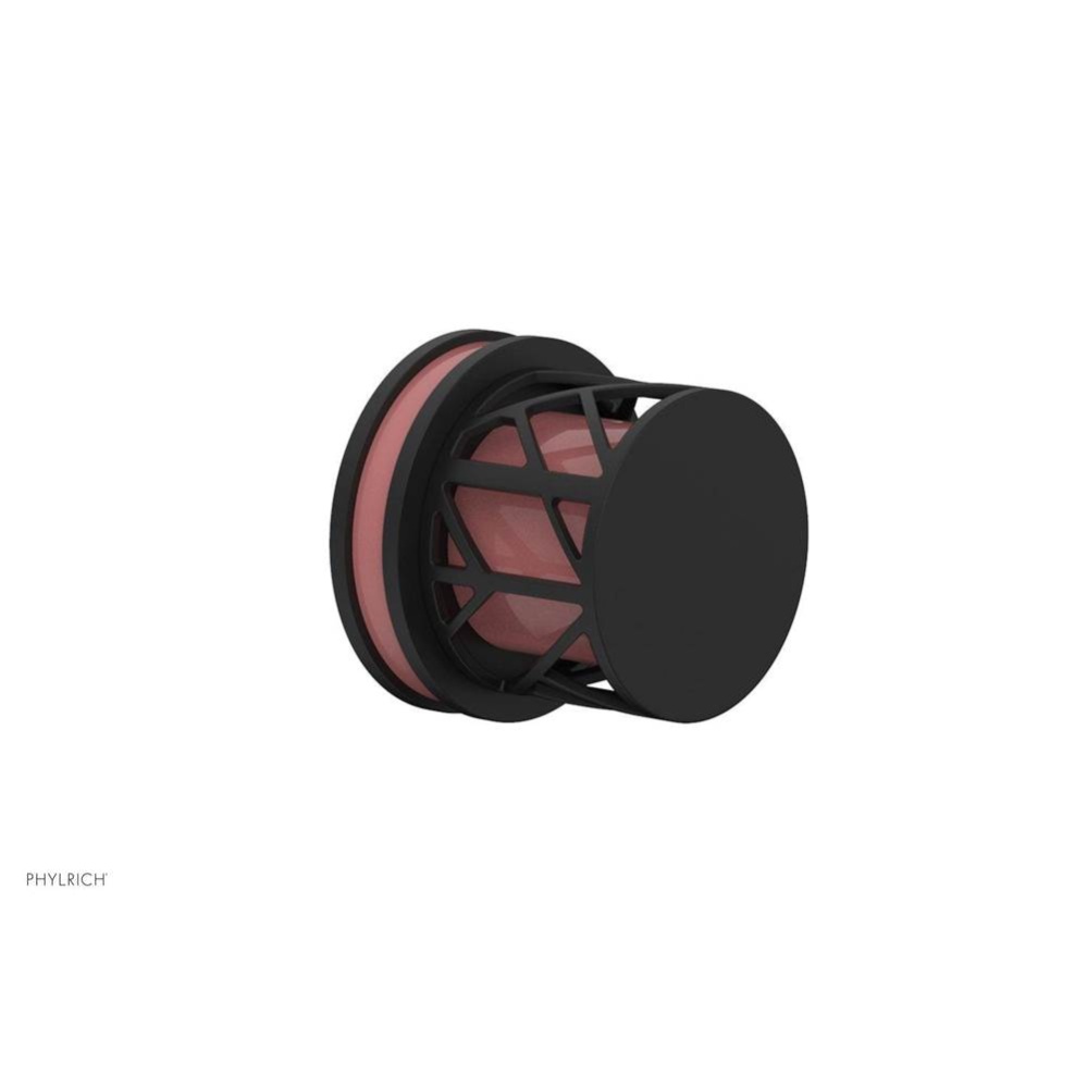 Matte Black Jolie Diverter/Volume Control Trim With Round Cutaway Handles And Pink Accents