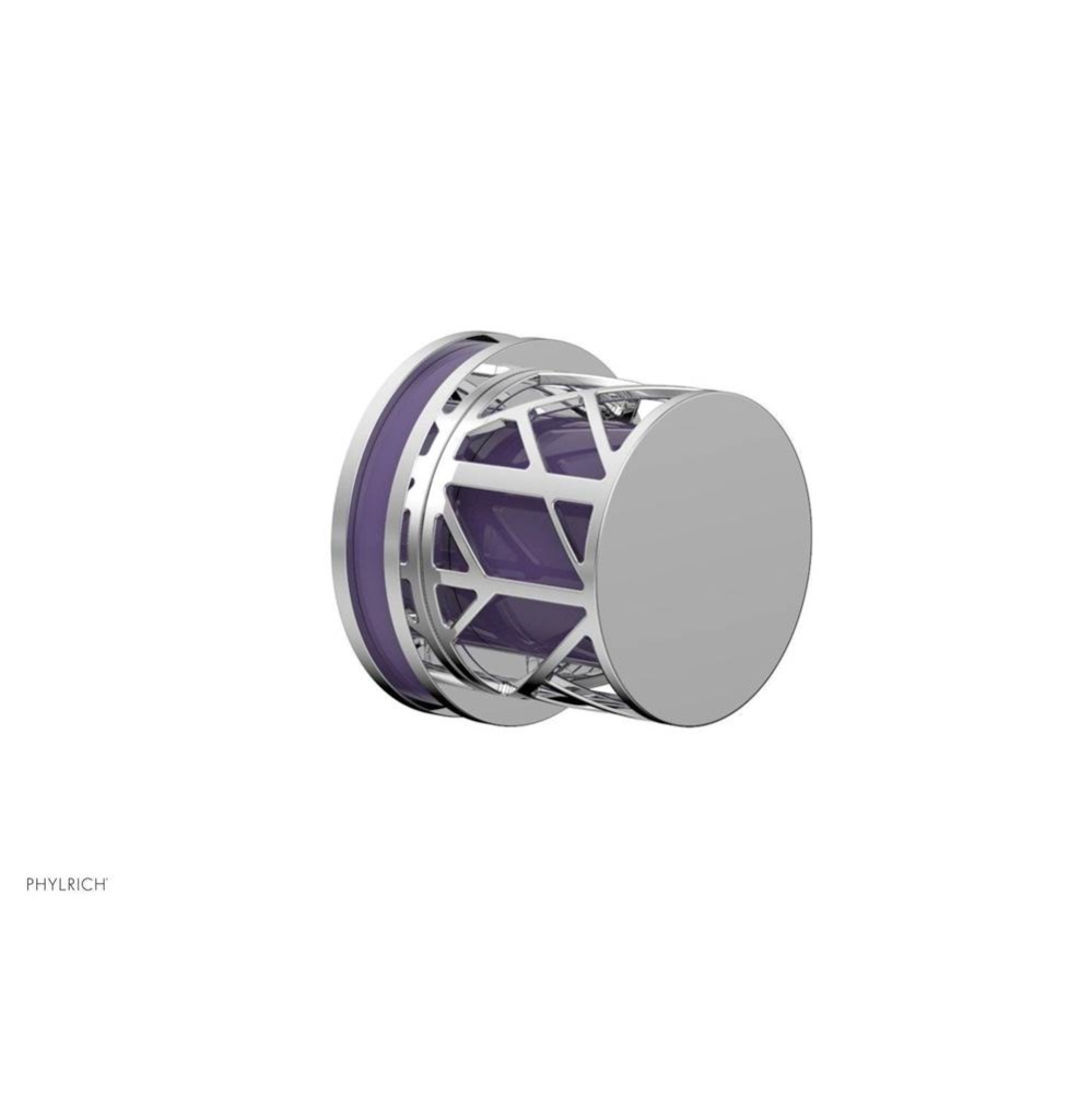 Polished Chrome Jolie Diverter/Volume Control Trim With Round Cutaway Handles And Purple Accents