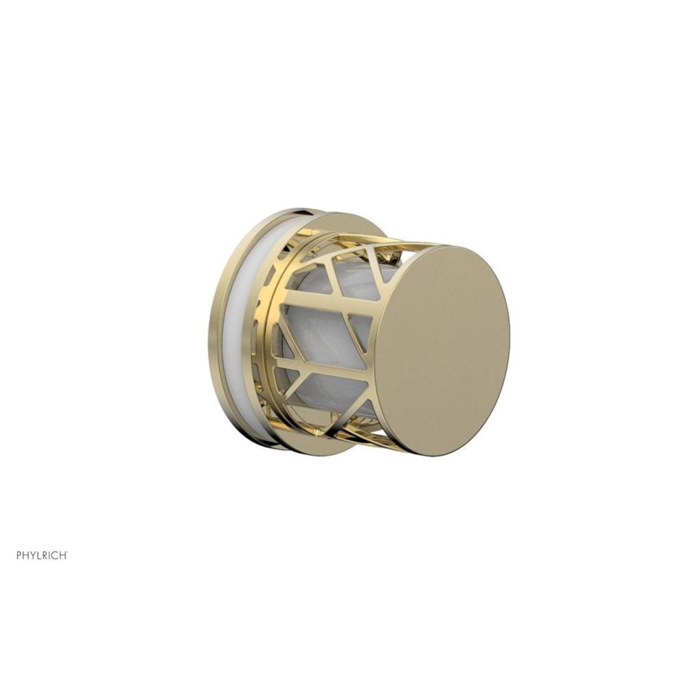 Polished Brass Uncoated (Living Finish) Jolie Diverter/Volume Control Trim With Round Cutaway Hand