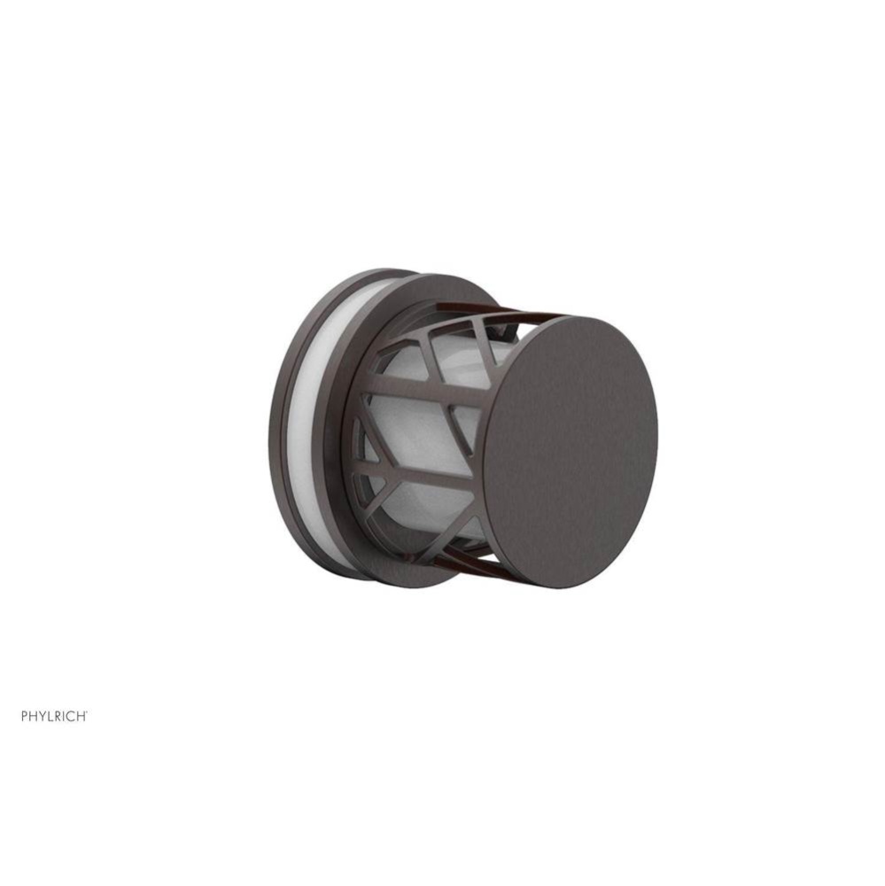 Weathered Copper Jolie Diverter/Volume Control Trim With Round Cutaway Handles And Gloss White Acc