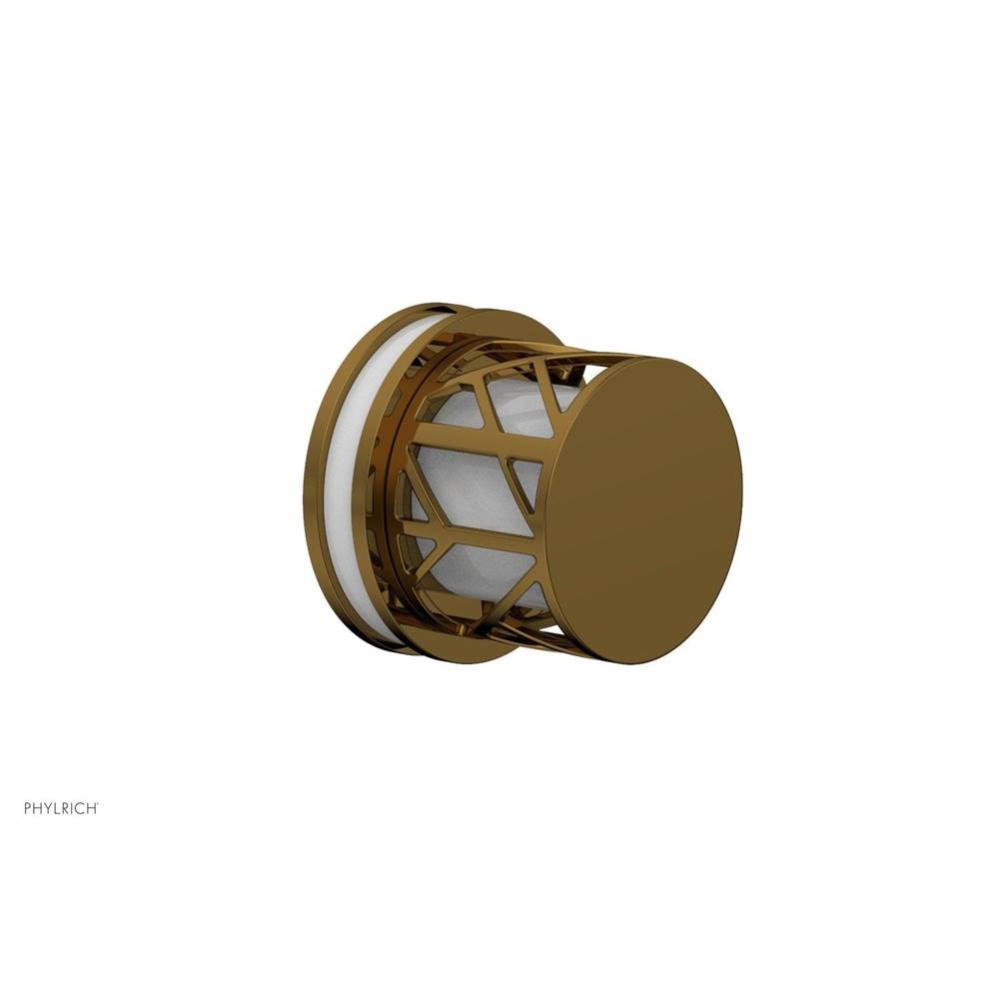French Brass (Living Finish) Jolie Diverter/Volume Control Trim With Round Cutaway Handles And Glo