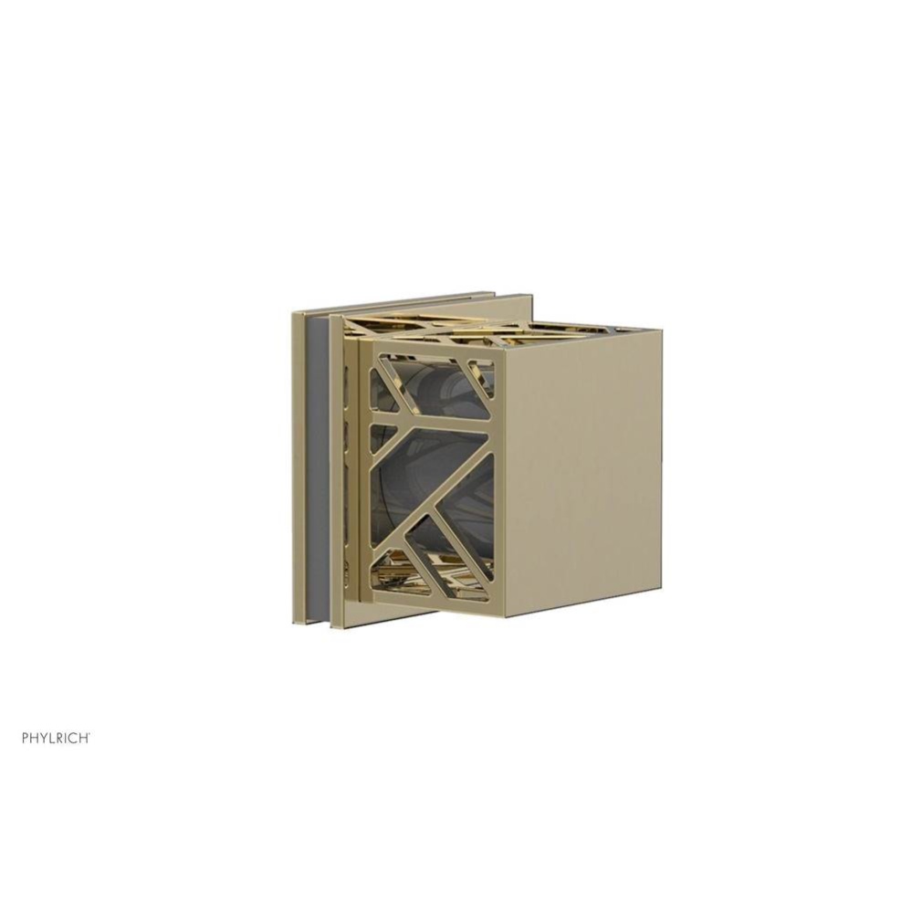 Polished Brass Uncoated (Living Finish) Jolie Diverter/Volume Control Trim With Square Cutaway Han