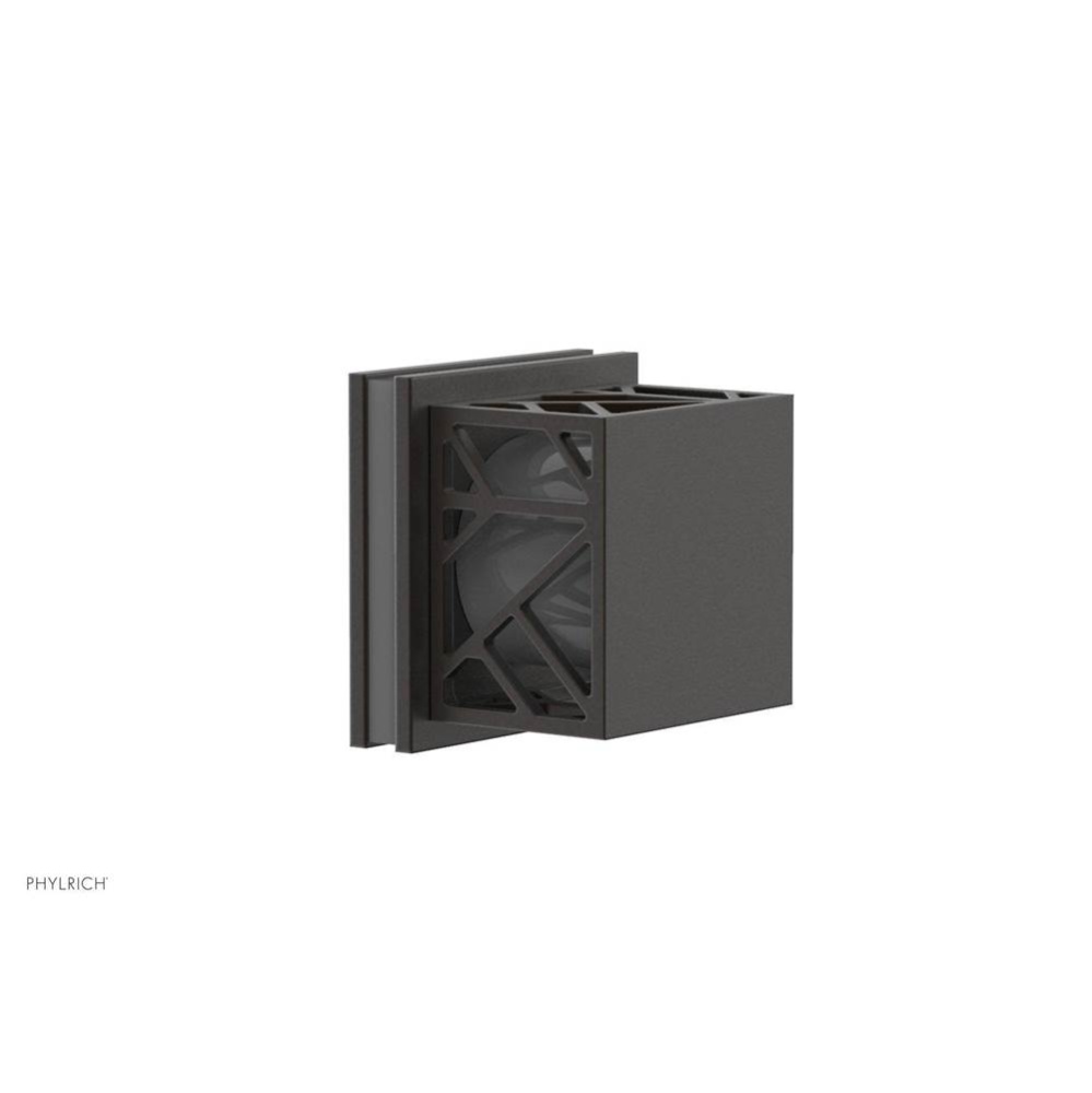 Oil Rubbed Bronze Jolie Diverter/Volume Control Trim With Square Cutaway Handles And Grey Accents