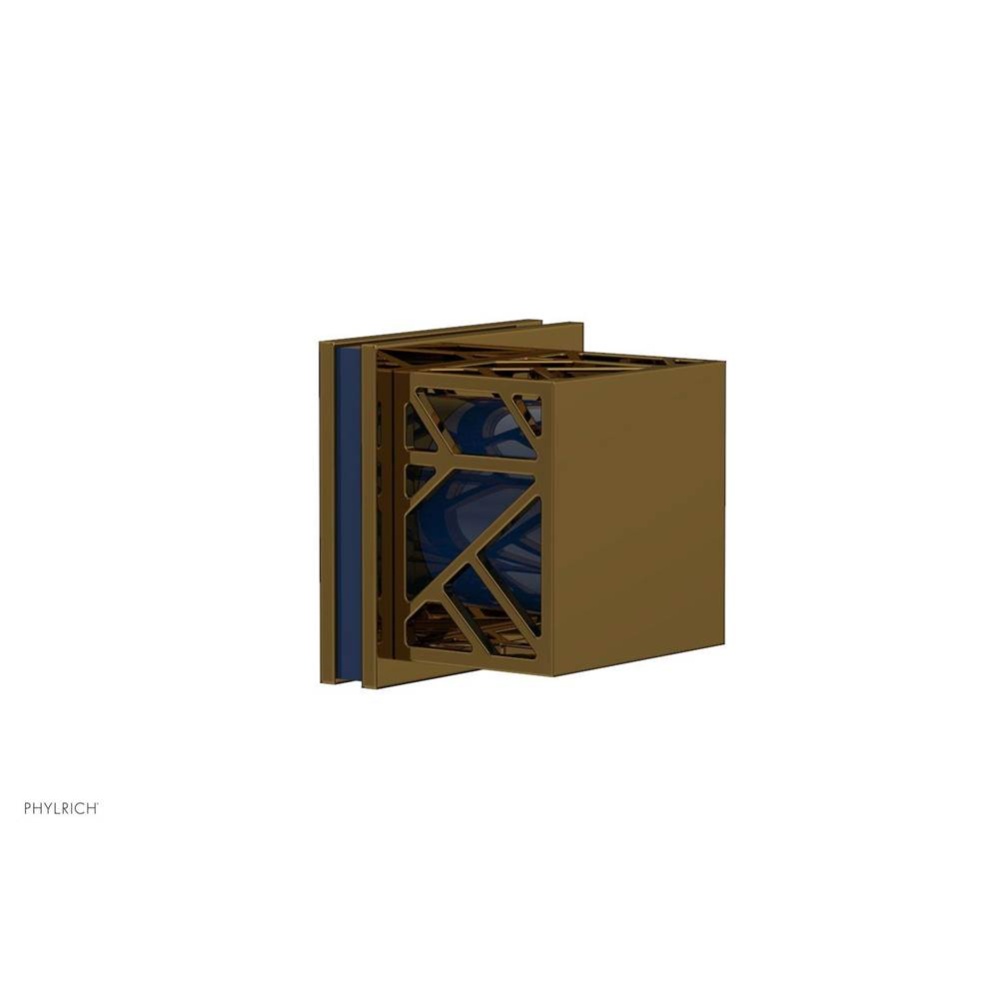 French Brass (Living Finish) Jolie Diverter/Volume Control Trim With Square Cutaway Handles And Na