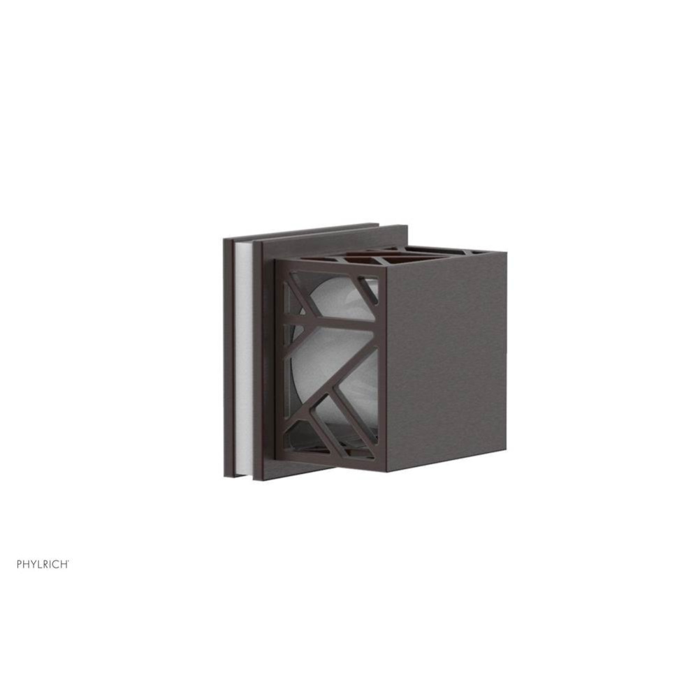 Weathered Copper Jolie Diverter/Volume Control Trim With Square Cutaway Handles And Gloss White Ac