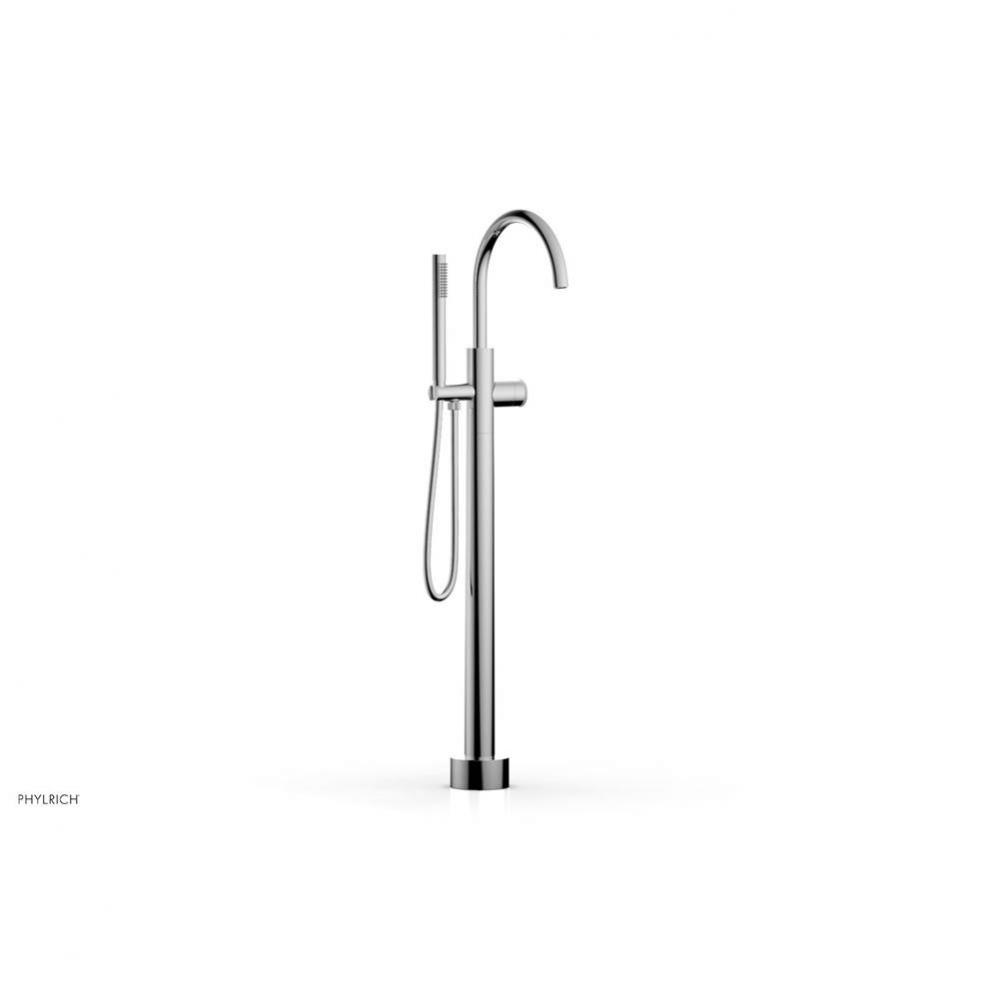 Floor Mounted Tub Filler Knurled Hdl W/Handshwr-Tall