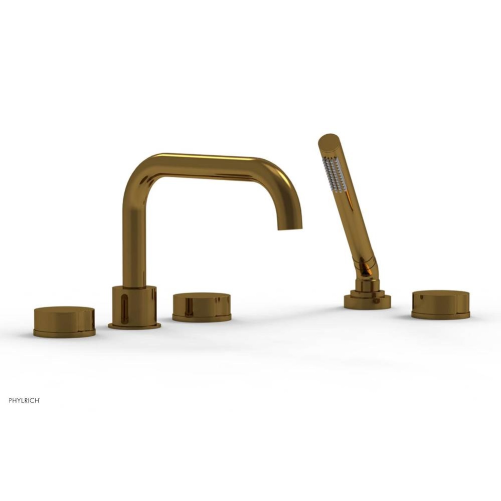 Deck Tub Set W/Hand Shower Brass Handles