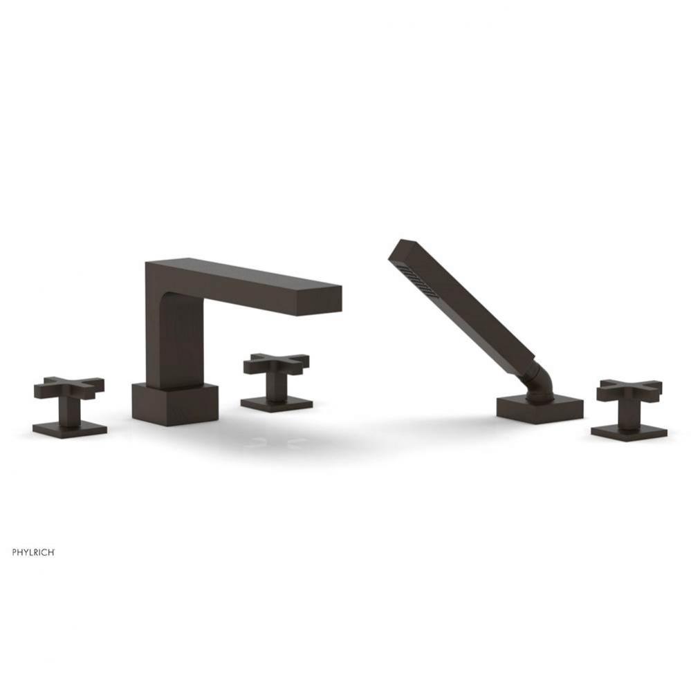 CROI - Deck Tub Set with Hand Shower - Cross Handles