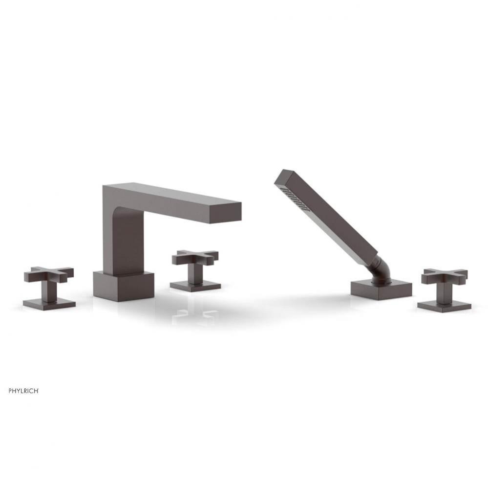 CROI - Deck Tub Set with Hand Shower - Cross Handles