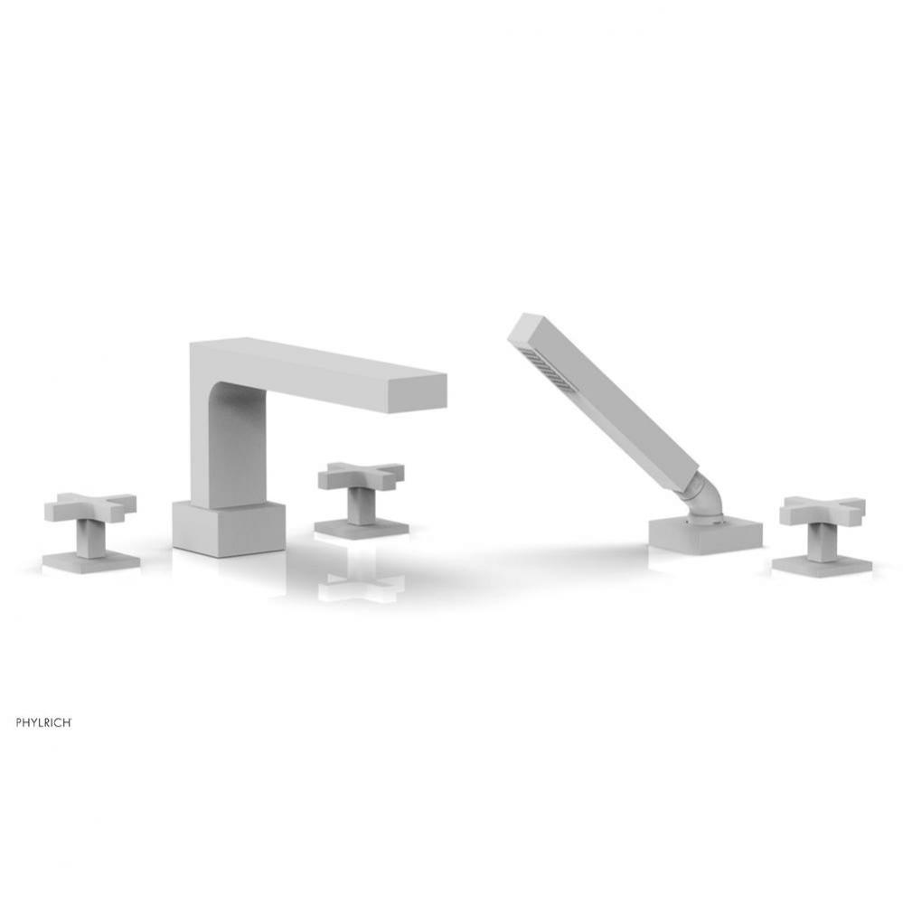 CROI - Deck Tub Set with Hand Shower - Cross Handles