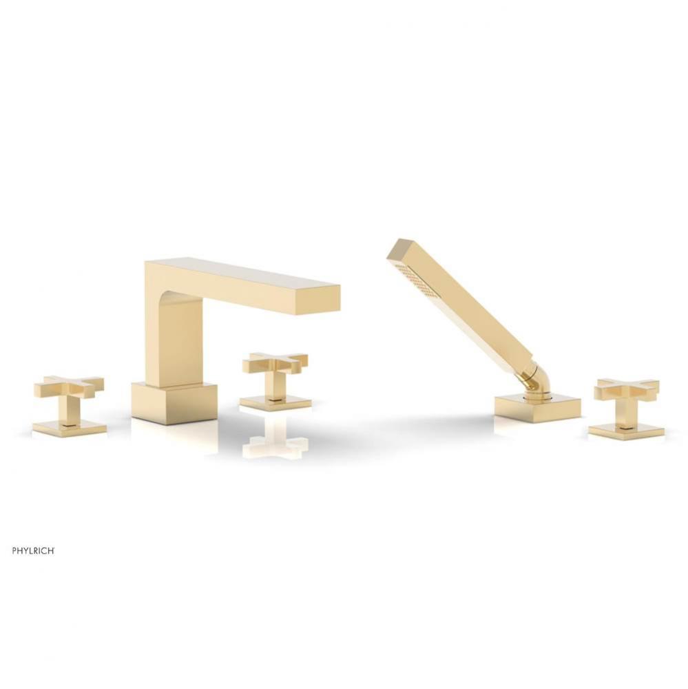 CROI - Deck Tub Set with Hand Shower - Cross Handles
