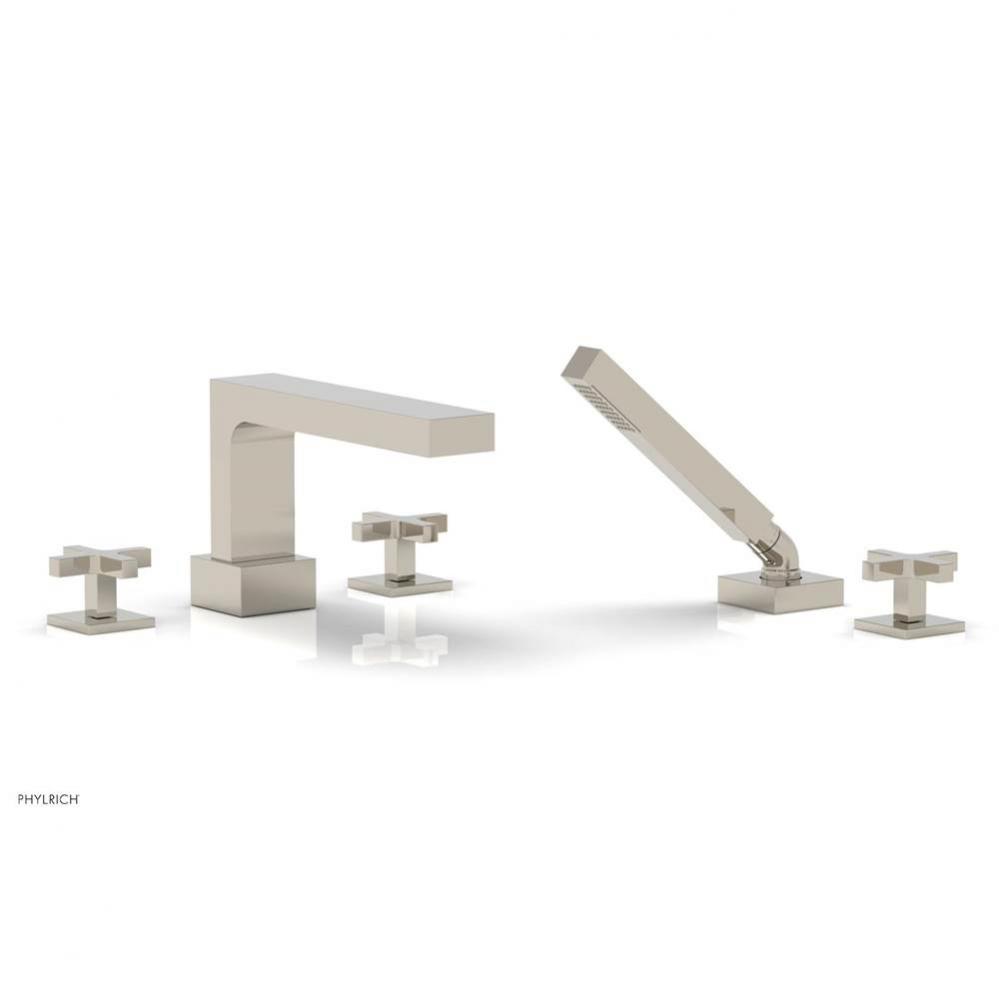 CROI - Deck Tub Set with Hand Shower - Cross Handles