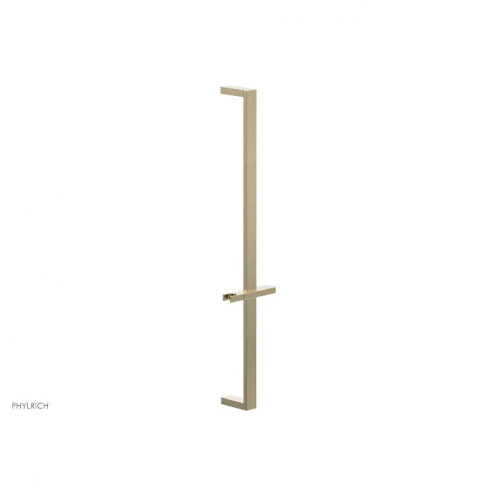 Polished Brass Uncoated (Living Finish) 27'' Flat Adjustable Handshower Slide Bar With H