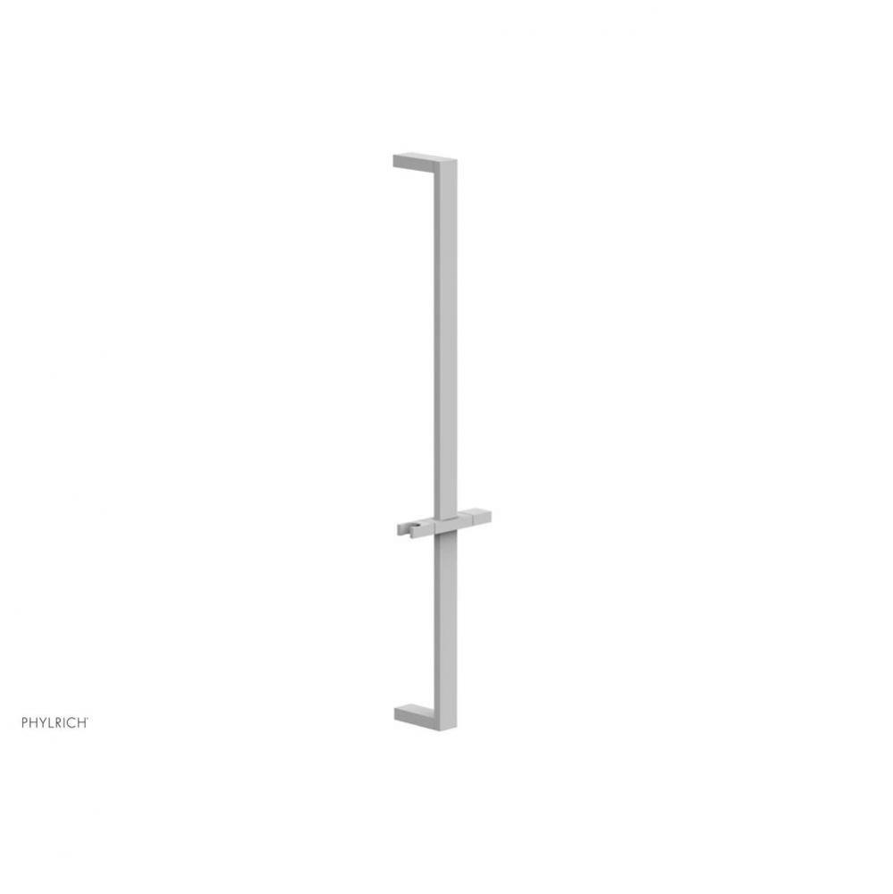 Satin White 27'' Flat Adjustable Handshower Slide Bar With Holder