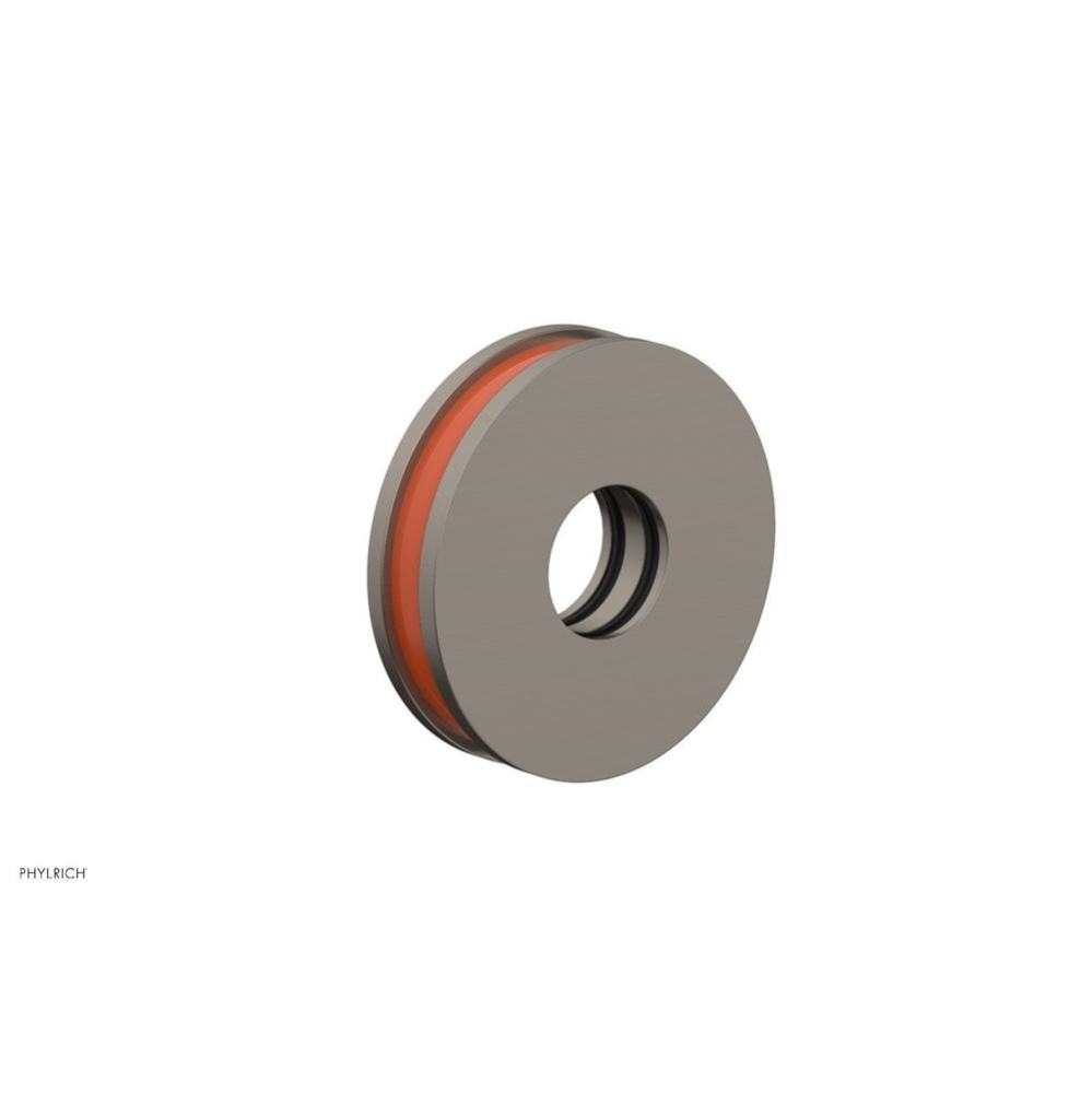 Pewter Jolie Round Shower Arm Flange With Orange Accents