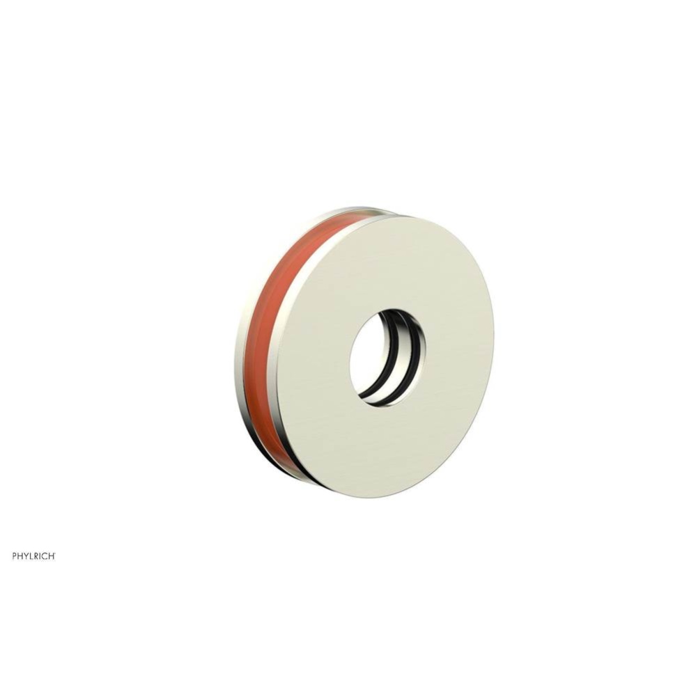 Satin Nickel Jolie Round Shower Arm Flange With Orange Accents