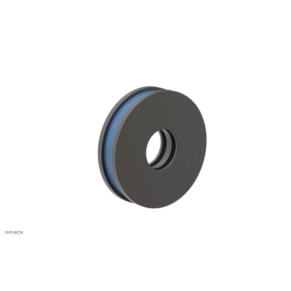 Oil Rubbed Bronze Jolie Round Shower Arm Flange With Light Blue Accents