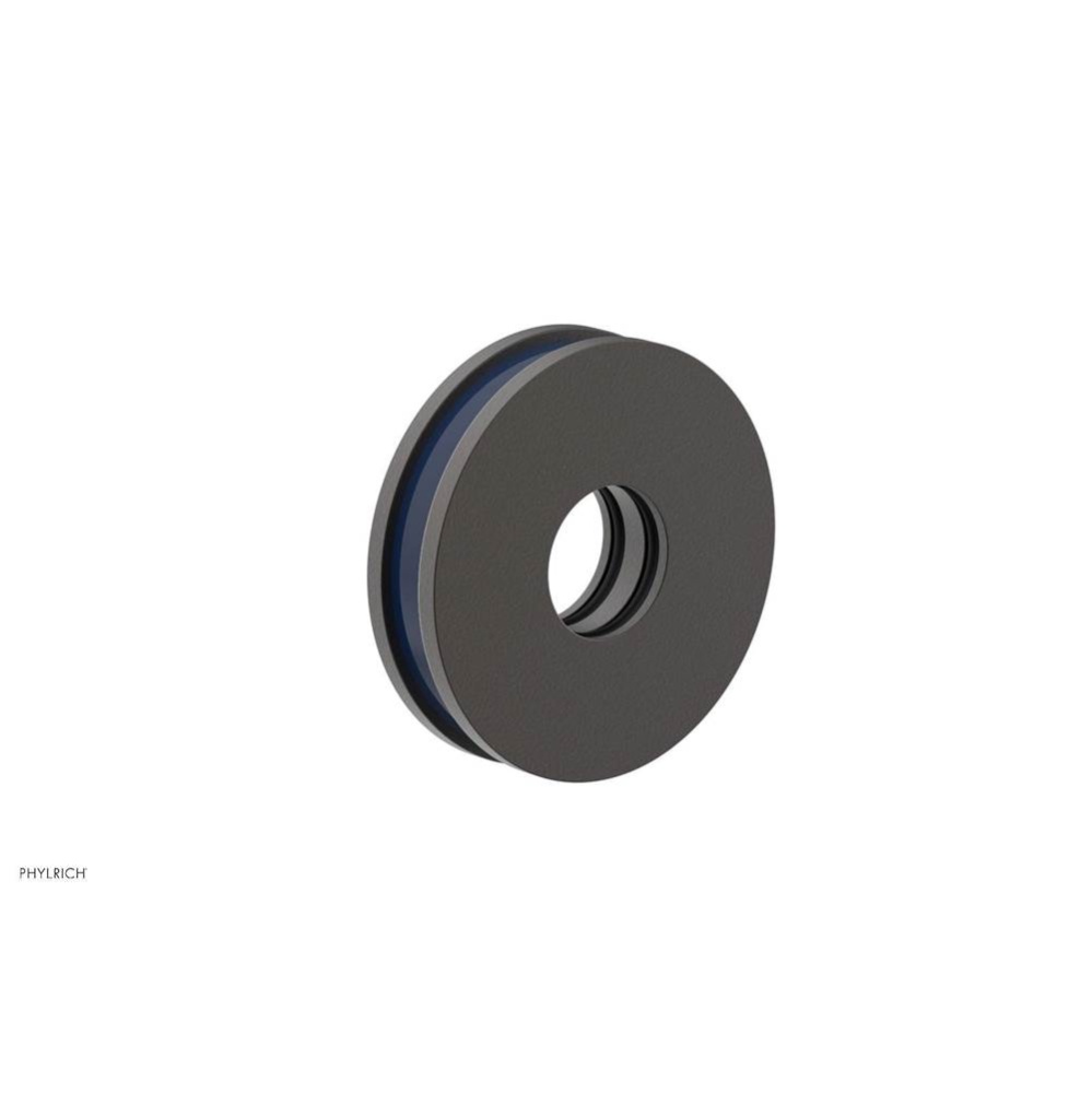 Oil Rubbed Bronze Jolie Round Shower Arm Flange With Navy Blue Accents