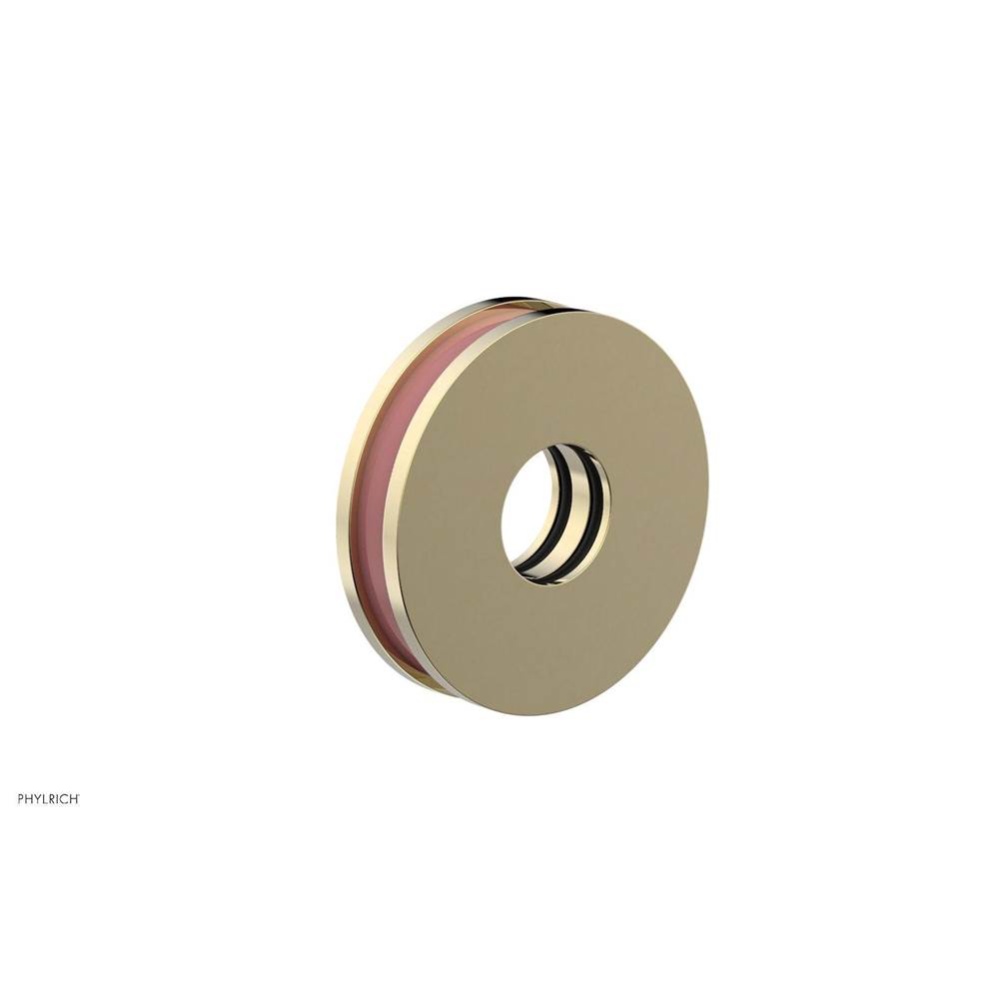 Polished Brass Uncoated (Living Finish) Jolie Round Shower Arm Flange With Pink Accents