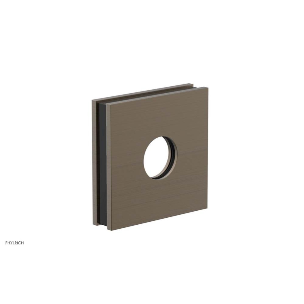 Old English Brass Jolie Square Shower Arm Flange With Black Accents