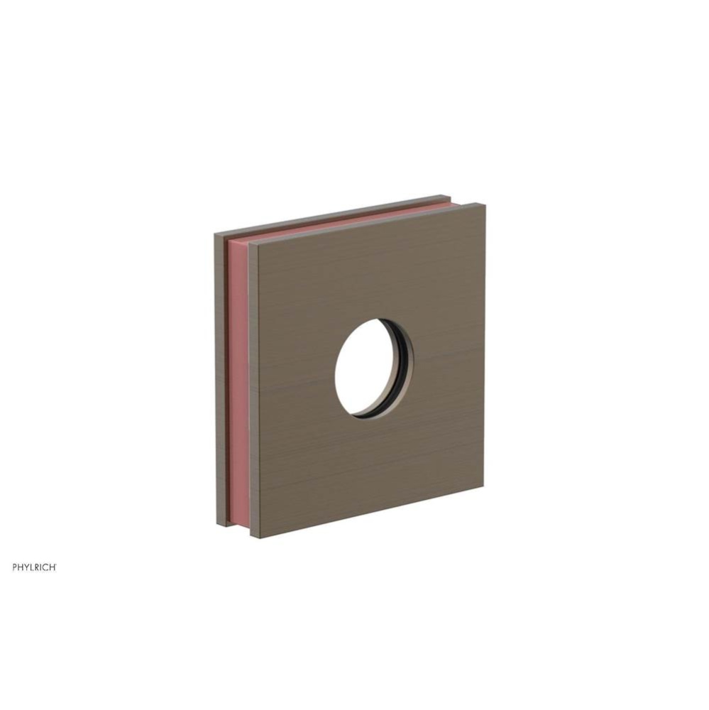 Old English Brass Jolie Square Shower Arm Flange With Pink Accents