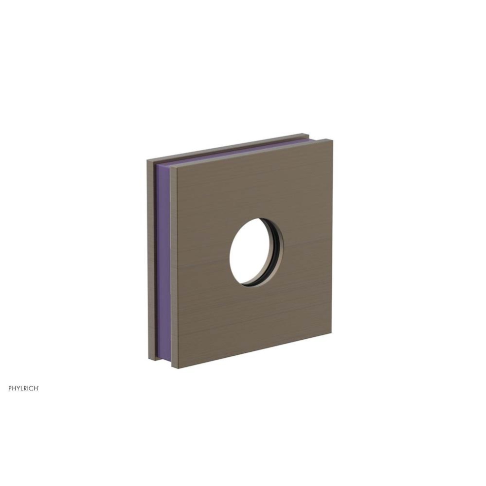 Old English Brass Jolie Square Shower Arm Flange With Purple Accents