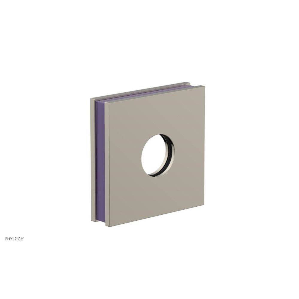 Polished Nickel Jolie Square Shower Arm Flange With Purple Accents
