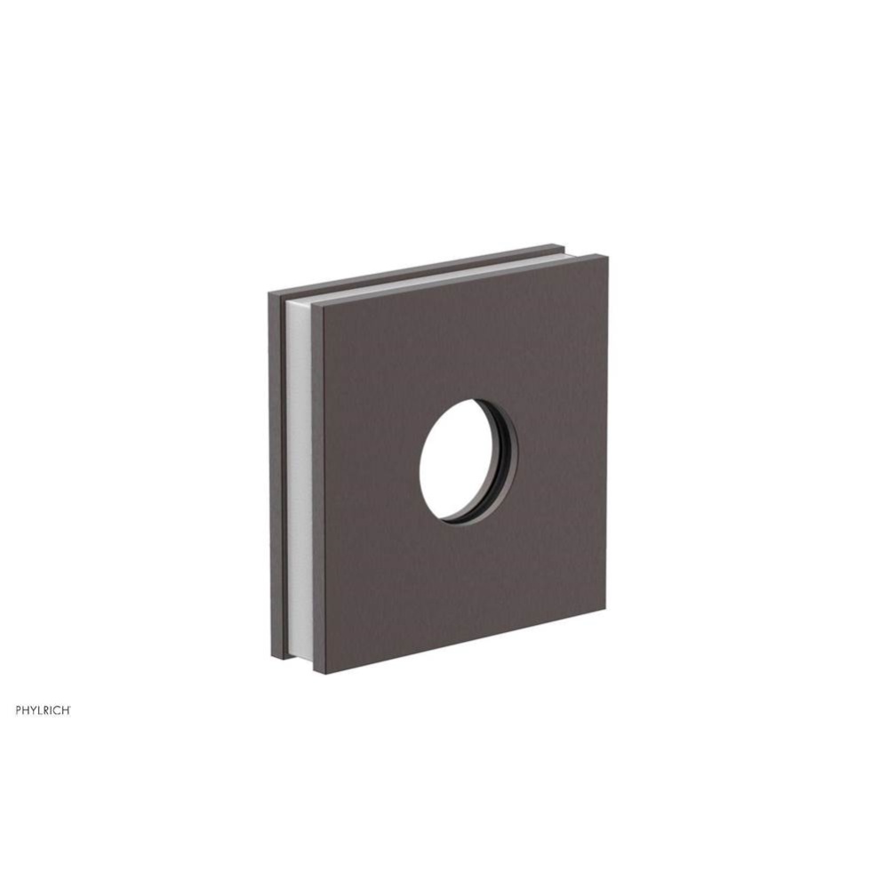 Weathered Copper Jolie Square Shower Arm Flange With Gloss White Accents