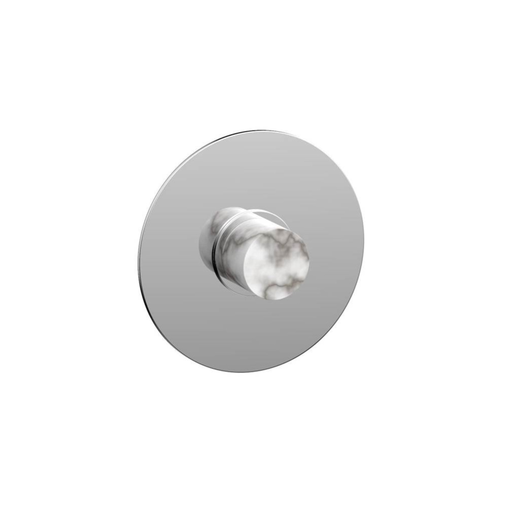 Shower Plate Trim Round, Marble Hdl Basic Ii