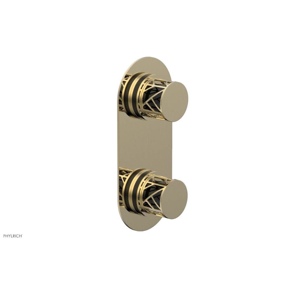 Polished Brass Uncoated (Living Finish) Jolie Oval Thermostatic Trim With Diverter Or Volume Contr