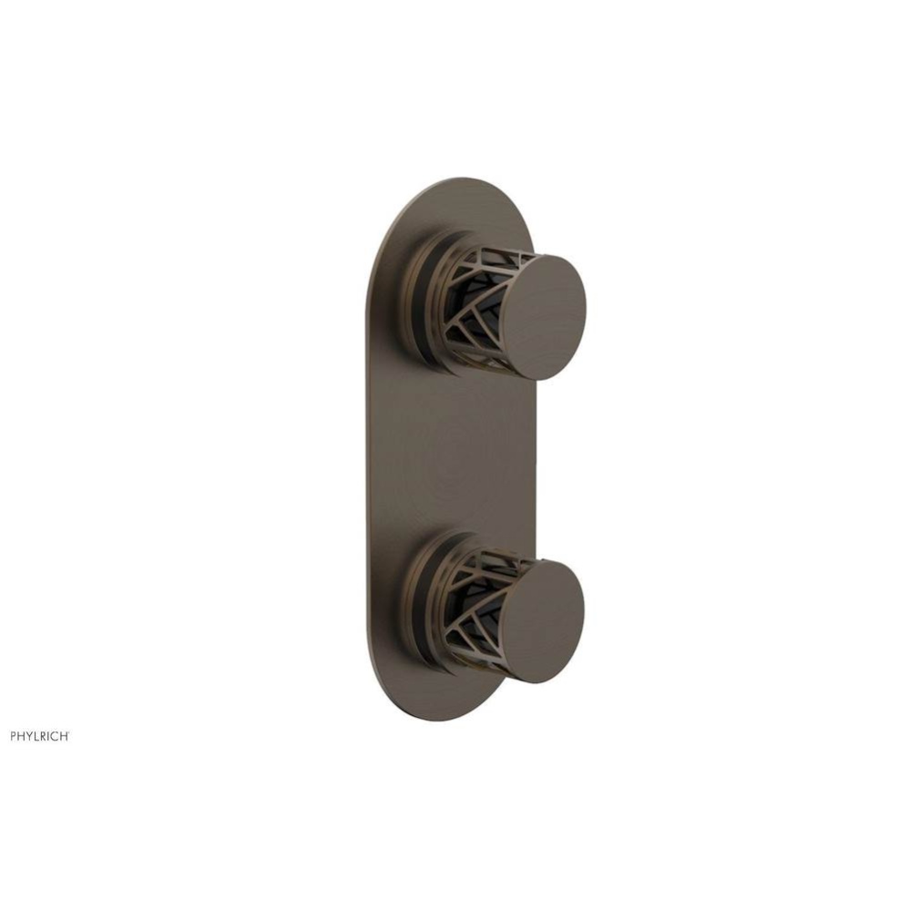 Old English Brass Jolie Oval Thermostatic Trim With Diverter Or Volume Control, Round Cutaway Hand