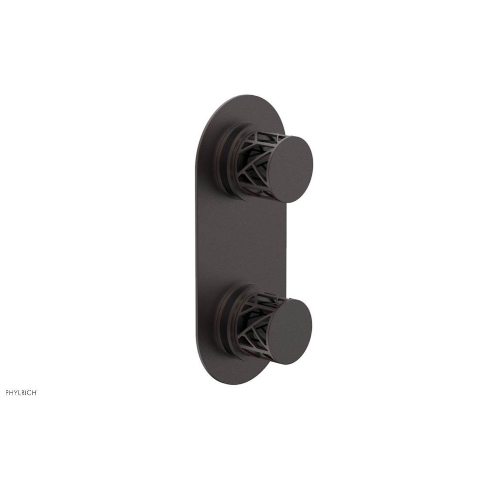 Weathered Copper Jolie Oval Thermostatic Trim With Diverter Or Volume Control, Round Cutaway Handl