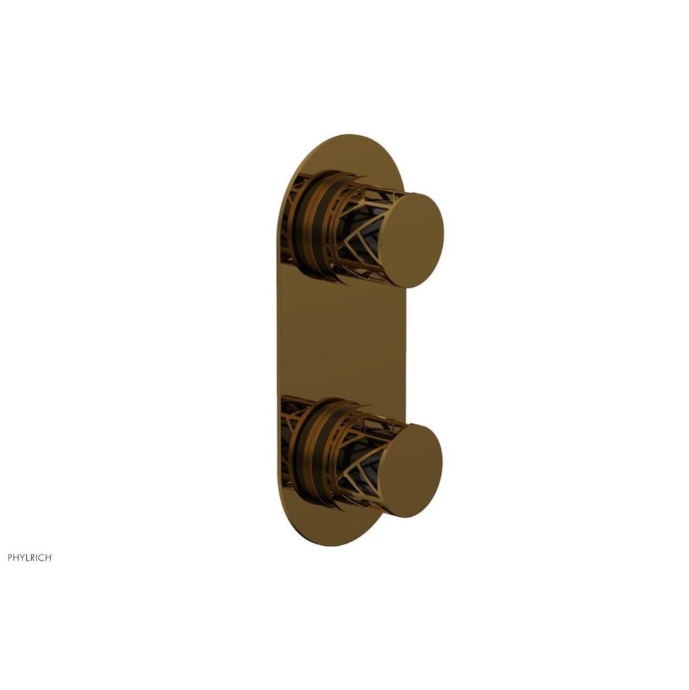 French Brass (Living Finish) Jolie Oval Thermostatic Trim With Diverter Or Volume Control, Round C