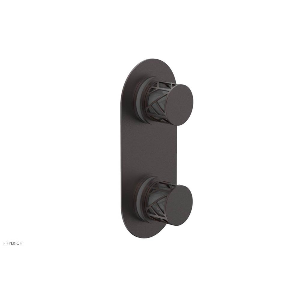 Weathered Copper Jolie Oval Thermostatic Trim With Diverter Or Volume Control, Round Cutaway Handl