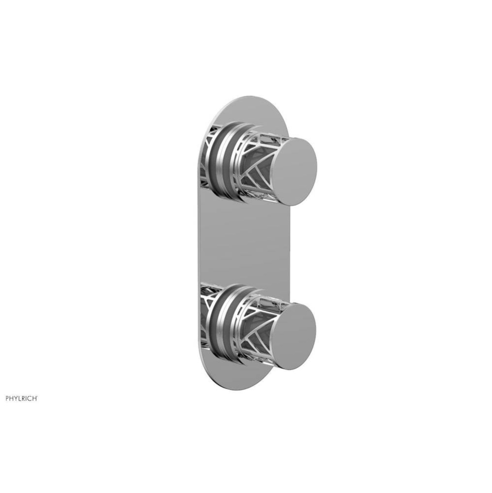 Polished Chrome Jolie Oval Thermostatic Trim With Diverter Or Volume Control, Round Cutaway Handle