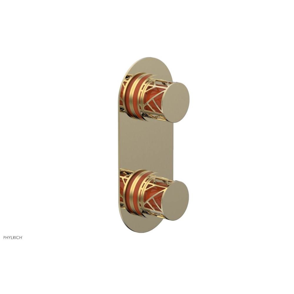 Polished Brass Uncoated (Living Finish) Jolie Oval Thermostatic Trim With Diverter Or Volume Contr
