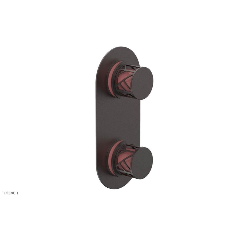 Weathered Copper Jolie Oval Thermostatic Trim With Diverter Or Volume Control, Round Cutaway Handl