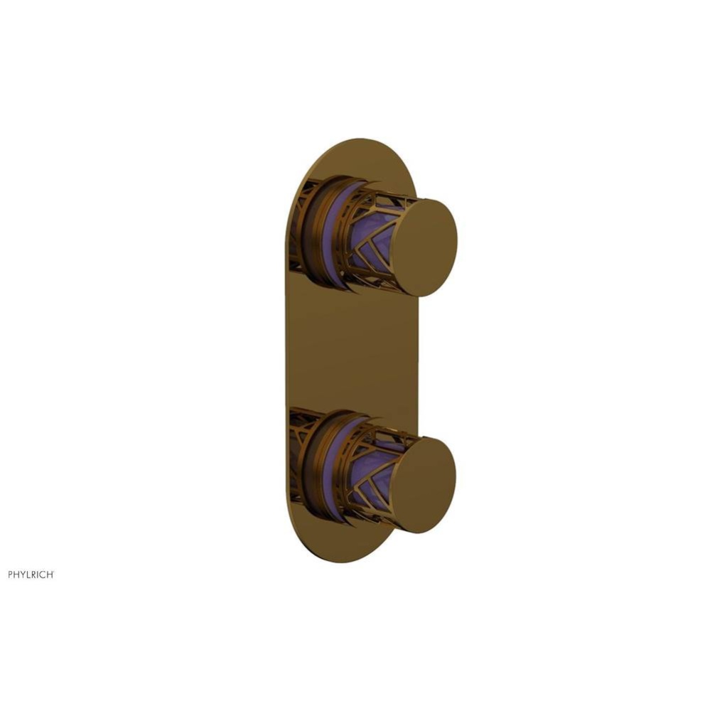 French Brass (Living Finish) Jolie Oval Thermostatic Trim With Diverter Or Volume Control, Round C