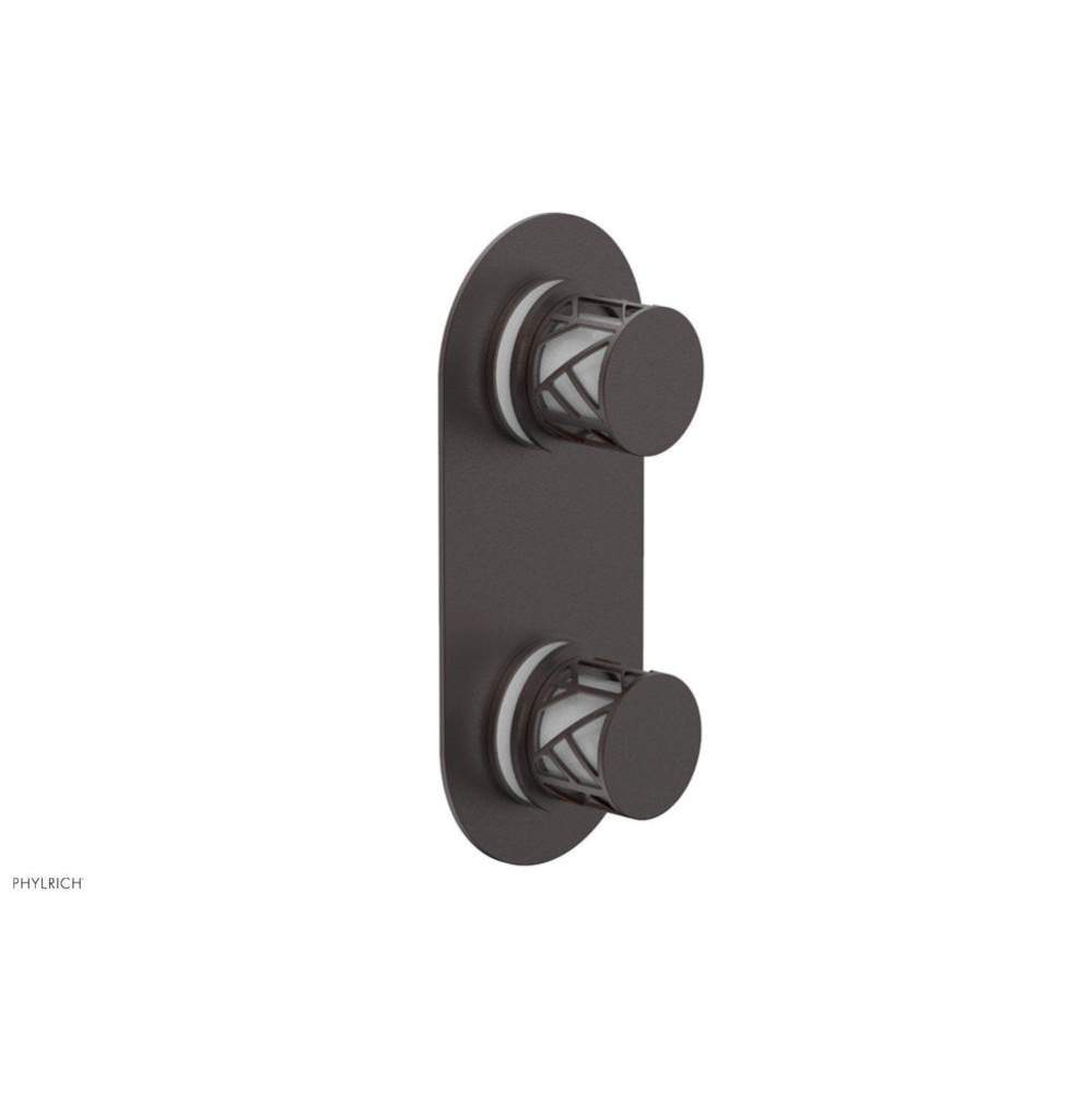 Weathered Copper Jolie Oval Thermostatic Trim With Diverter Or Volume Control, Round Cutaway Handl
