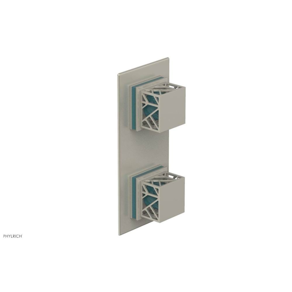 Burnished Nickel Jolie Rectangular Thermostatic Trim With Diverter Or Volume Control, Square Cutaw