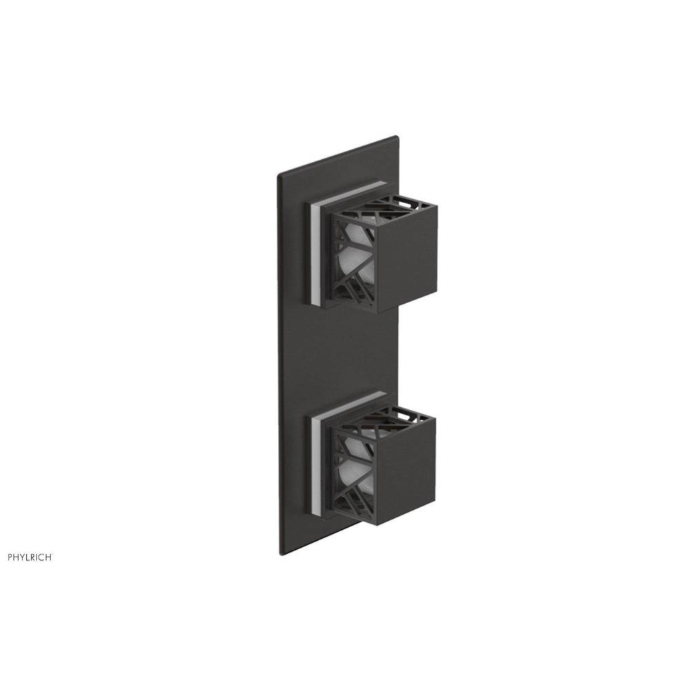 Oil Rubbed Bronze Jolie Rectangular Thermostatic Trim With Diverter Or Volume Control, Square Cuta