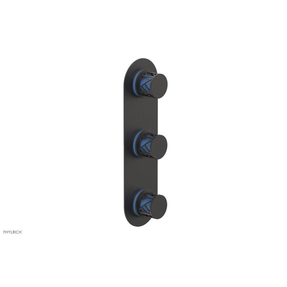 Oil Rubbed Bronze Jolie Oval Thermostatic Trim With Two Volume Controls, Round Cutaway Handles, An