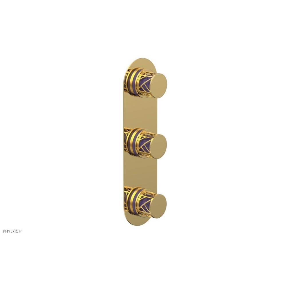 Polished Gold Jolie Oval Thermostatic Trim With Two Volume Controls, Round Cutaway Handles, And Pu