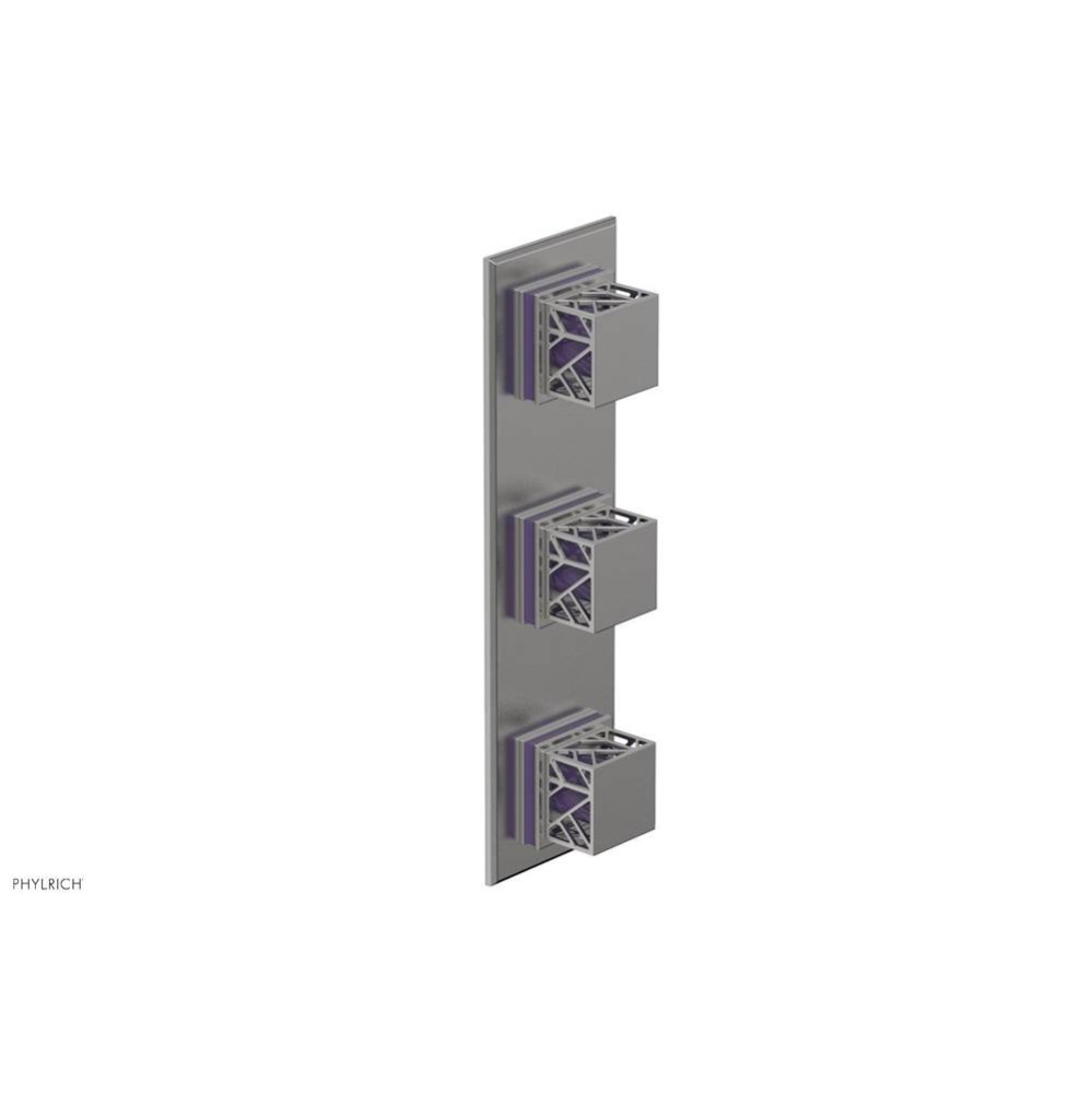 Satin Chrome Jolie Oval Thermostatic Trim With Two Volume Controls, Square Cutaway Handles, And Pu