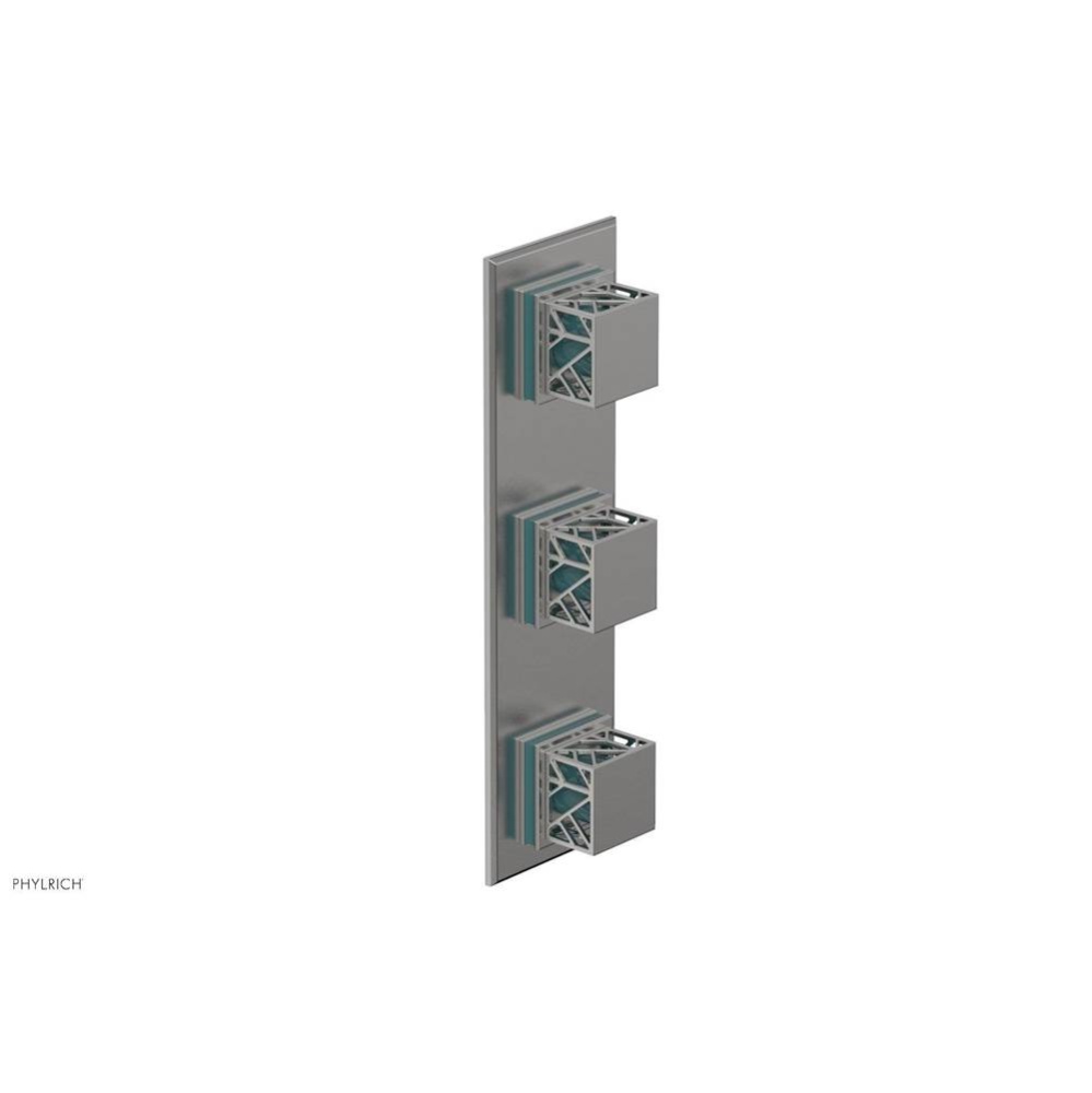 Satin Chrome Jolie Oval Thermostatic Trim With Two Volume Controls, Square Cutaway Handles, And Tu