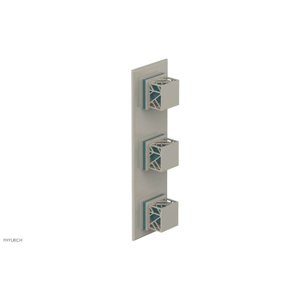 Burnished Nickel Jolie Oval Thermostatic Trim With Two Volume Controls, Square Cutaway Handles, An