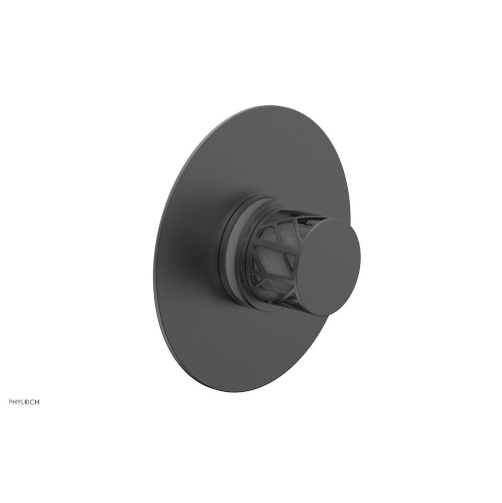 Gunmetal Gray Jolie Round Thermostatic/Pressure Balance Shower Trim With Round Cutaway Handle And