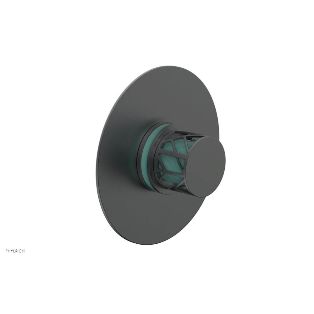 Gunmetal Gray Jolie Round Thermostatic/Pressure Balance Shower Trim With Round Cutaway Handle And