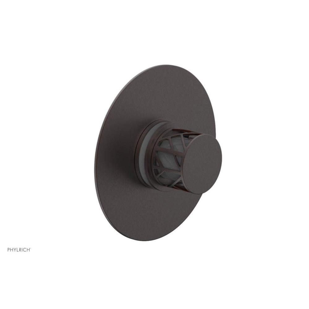 Weathered Copper Jolie Round Thermostatic/Pressure Balance Shower Trim With Round Cutaway Handle A