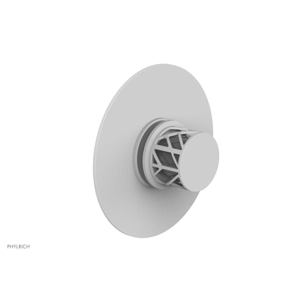 Satin White Jolie Round Thermostatic/Pressure Balance Shower Trim With Round Cutaway Handle And Gr